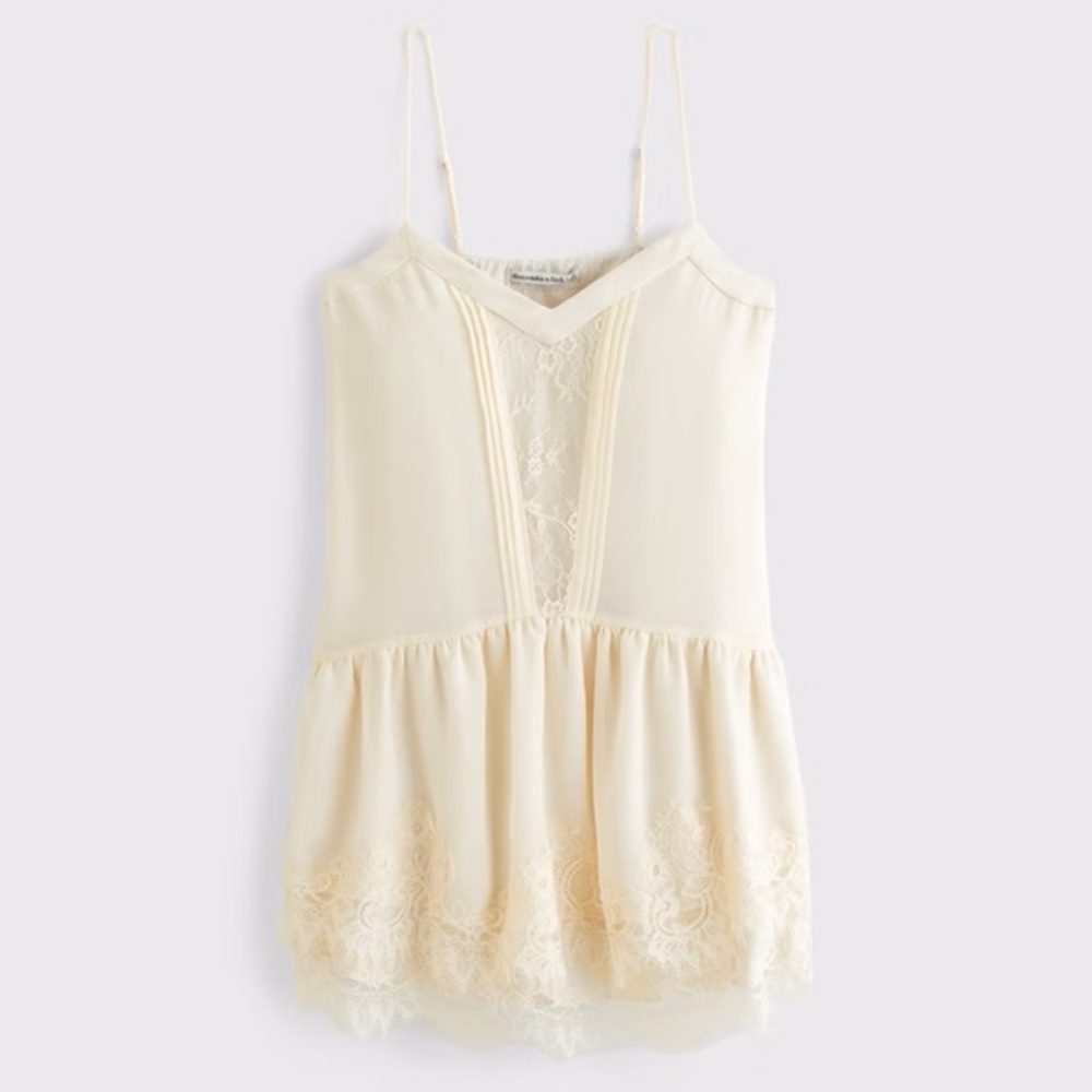 Abercrombie & Fitch cream layered dress size Medium NWT
